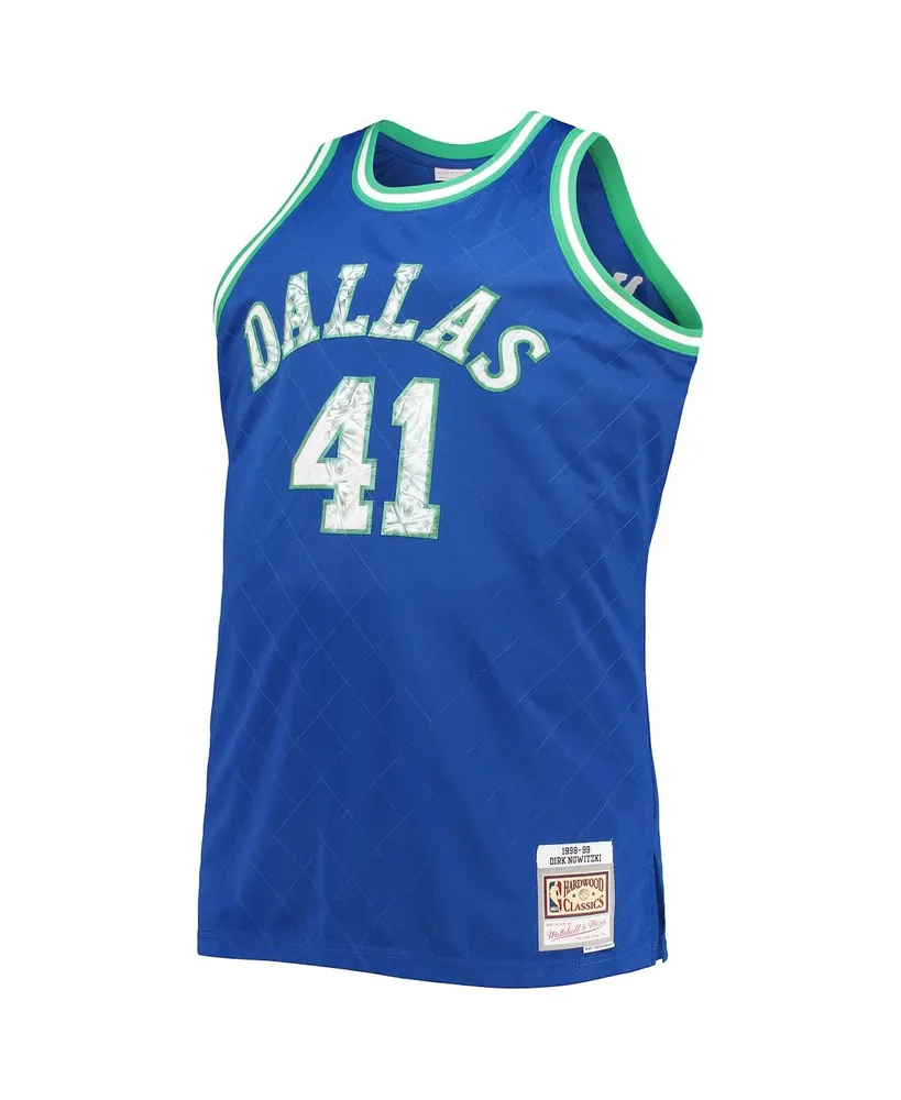 Men's Mitchell & Ness Dirk Nowitzki Royal Dallas Mavericks Big and Tall 1998-99 Nba 75th Anniversary Diamond Swingman Jersey