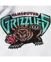 Men's Mitchell & Ness Black Vancouver Grizzlies Hardwood Classics Script Satin Full-Snap Jacket