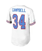 Men's Mitchell & Ness Earl Campbell White Houston Oilers Retired Player Name and Number Mesh Top