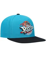 Men's Mitchell & Ness Teal, Black Detroit Pistons Hardwood Classics Team Two-Tone 2.0 Snapback Hat