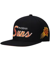 Men's Mitchell & Ness Black Phoenix Suns Hardwood Classics Script 2.0 Snapback Hat