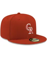 Men's New Era Red Colorado Rockies Logo White 59FIFTY Fitted Hat