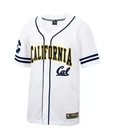 Men's Colosseum White and Navy Cal Bears Free Spirited Baseball Jersey