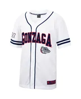 Men's Colosseum White and Navy Gonzaga Bulldogs Free Spirited Baseball Jersey