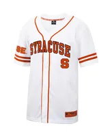 Men's Colosseum White and Orange Syracuse Free Spirited Baseball Jersey