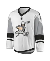 Men's White, Gray Calgary Roughnecks Sublimated Replica Jersey