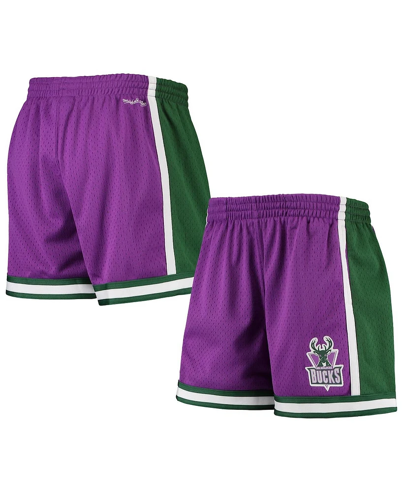 Women's Mitchell & Ness Purple Milwaukee Bucks Jump Shot Shorts