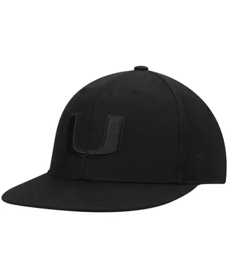 Men's Top of the World Miami Hurricanes Black on Fitted Hat