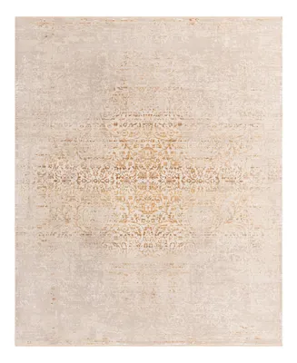 Closeout! Bayshore Home High-Low Pile Iyer IYE01 7'10" x 9'8" Area Rug - Ivory, Gold