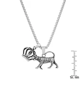 Steeltime Men's Stainless Steel Tiger and Crown Pendant