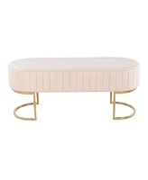 Lumisource Demi Glam Pleated Bench - Gold