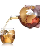 Colored Globe Decanter with Globe Glasses, Set of 4