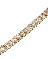 Wrapped Diamond Large Link Bolo Bracelet (1/2 ct. t.w.) Sterling Silver or 14k Gold-Plated Silver, Created for Macy's