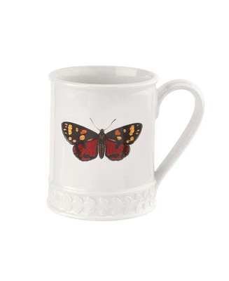 Portmeirion Botanic Garden Harmony Embossed 16 Oz Tankard Butterfly, Set of 4