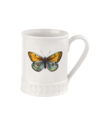 Portmeirion Botanic Garden Harmony Embossed 16 Oz Tankard Butterfly, Set of 4