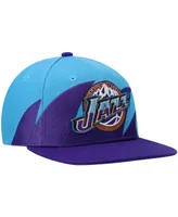 Men's Mitchell & Ness Turquoise and Purple Utah Jazz Hardwood Classics Sharktooth Snapback Hat