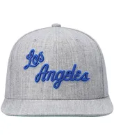 Men's Mitchell & Ness Heathered Gray Los Angeles Lakers Hardwood Classics Team 2.0 Snapback Hat