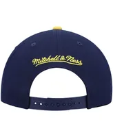Men's Mitchell & Ness Navy and Gold Indiana Pacers Hardwood Classics Team Two-Tone 2.0 Snapback Hat
