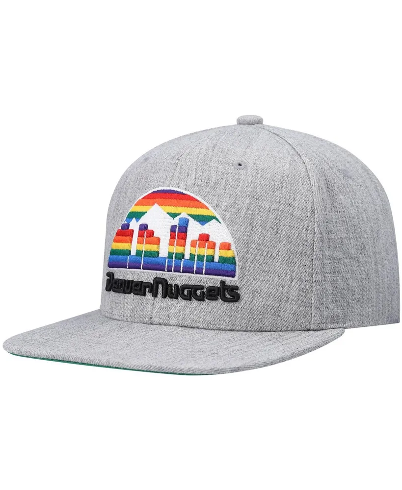 Men's Mitchell & Ness Heathered Gray Denver Nuggets Hardwood Classics Team 2.0 Snapback Hat