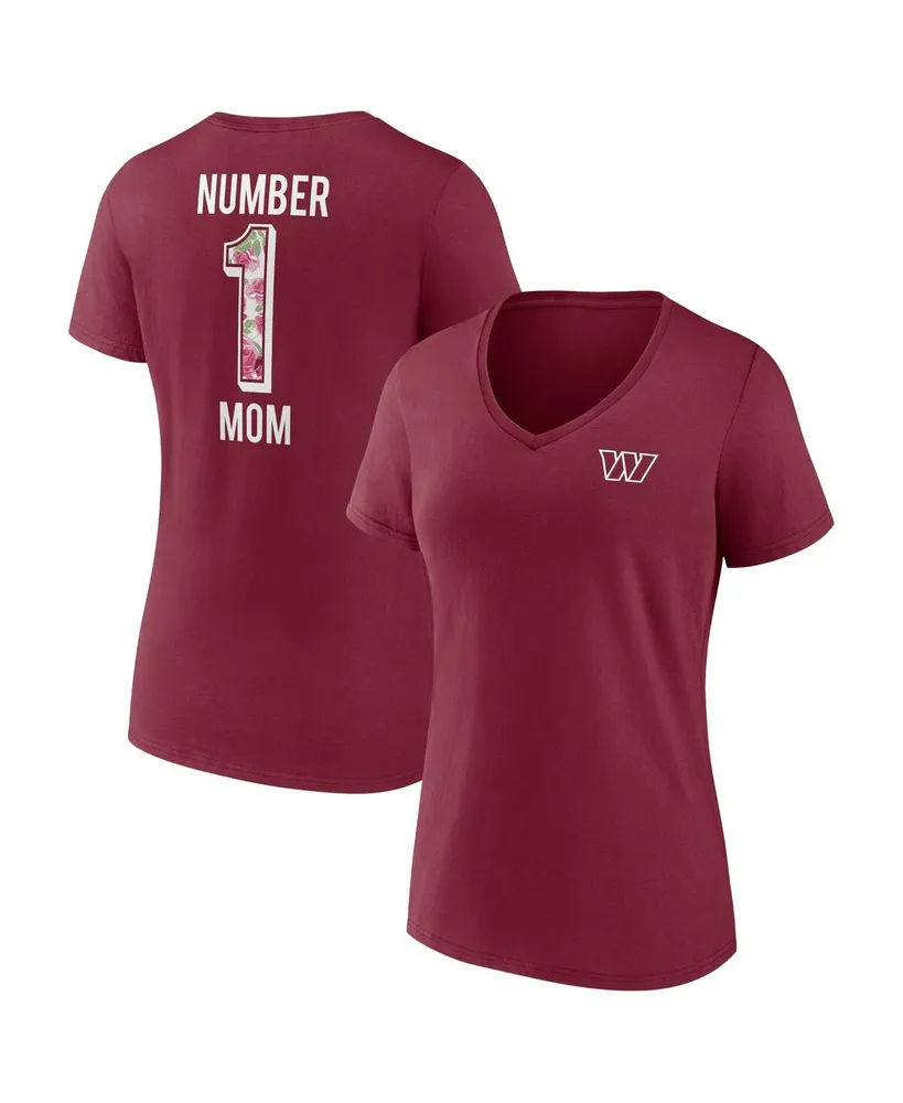 Women's Fanatics Burgundy Washington Commanders Team Mother's Day V-Neck T-shirt