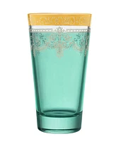 Lorren Home Trends Highball 6 Piece Gold Band Glass Set