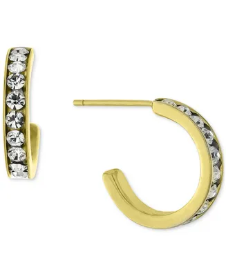 Giani Bernini Crystal Small Hoop Earrings in 18k Gold-Plated Sterling Silver, 0.59", Created for Macy's