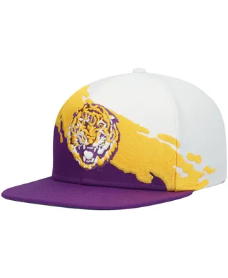 Men's Mitchell & Ness Purple and White Lsu Tigers Paintbrush Snapback Hat