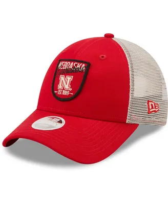 Women's New Era Scarlet Nebraska Huskers Retro State Trucker 9FORTY Snapback Hat