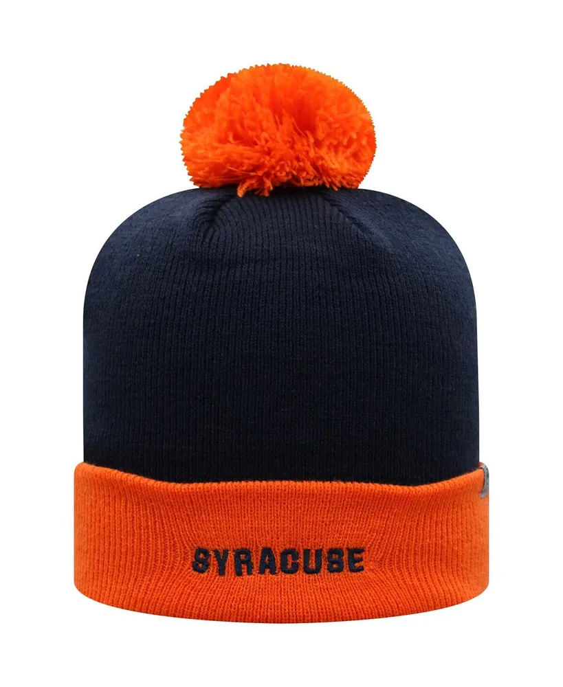 Men's Top of the World Navy and Orange Syracuse Orange Core 2-Tone Cuffed Knit Hat with Pom