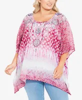 Avenue Plus Size Vienna Beaded Kaftan Top