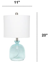 Lalia Home Clear Hammered Glass Jar Table Lamp