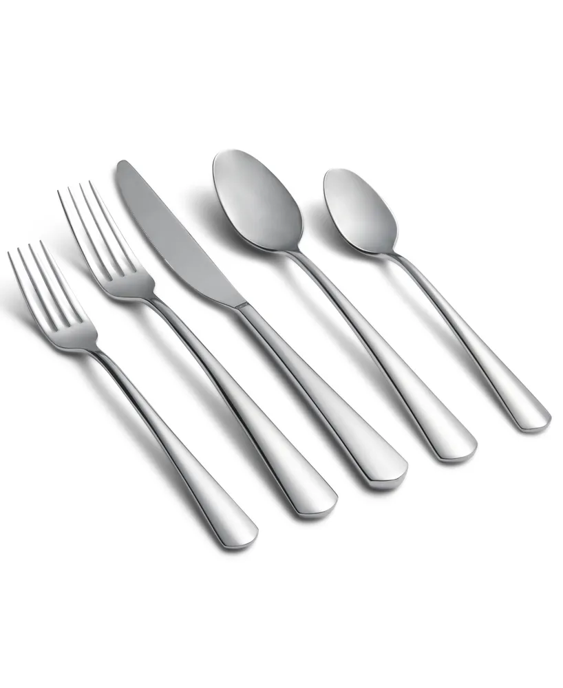 Cambridge Silversmiths Zakiya Mirror Flatware Set, 20 Piece - Silver