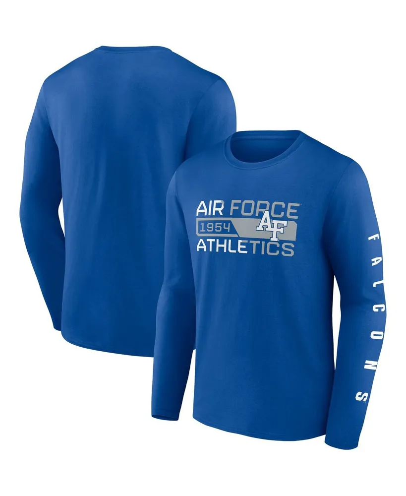 Men's Fanatics Royal Air Force Falcons Broad Jump 2-Hit Long Sleeve T-shirt