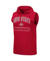 Men's Colosseum Heathered Scarlet Ohio State Buckeyes Varsity Hoodie Tank Top