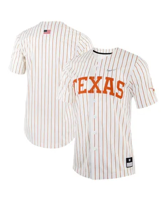 Men's Nike White Texas Longhorns Pinstripe Replica Full-Button Baseball Jersey
