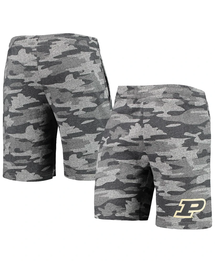 Men's Concepts Sport Charcoal, Gray Purdue Boilermakers Camo Backup Terry Jam Lounge Shorts