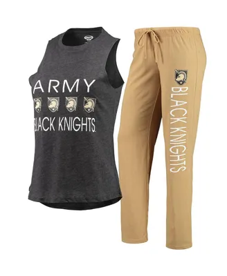 Women's Concepts Sport Gold, Black Army Knights Tank Top and Pants Sleep Set