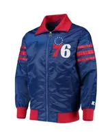 Men's Starter Royal Philadelphia 76Ers The Captain Ii Full-Zip Varsity Jacket