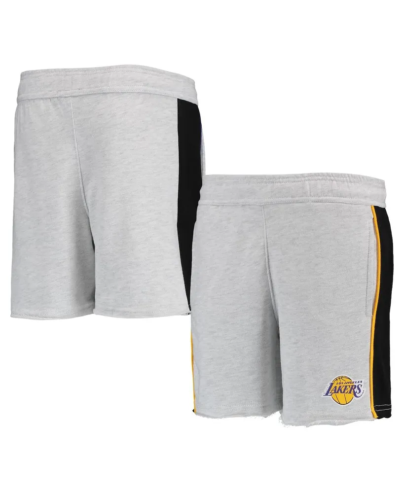 Big Boys Heathered Gray Los Angeles Lakers Wingback Shorts