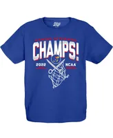 Big Boys Blue 84 Royal Kansas Jayhawks 2022 Ncaa Men's Basketball National Champions Cut The Net T-shirt