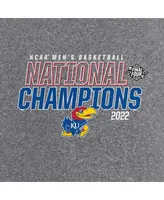 Men's Heathered Gray Kansas Jayhawks 2022 Ncaa Men's Basketball National Champions Synthetic T-shirt