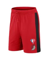 Men's Fanatics Red Portland Trail Blazers 75th Anniversary Downtown Performance Practice Shorts