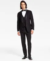 Calvin Klein Mens X Fit Slim Fit Infinite Stretch Black Tuxedo Suit Separates