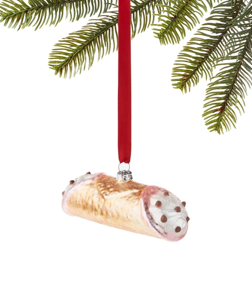 Holiday Lane Sweet Tooth Glass Cannoli Ornament, Created for Macy's