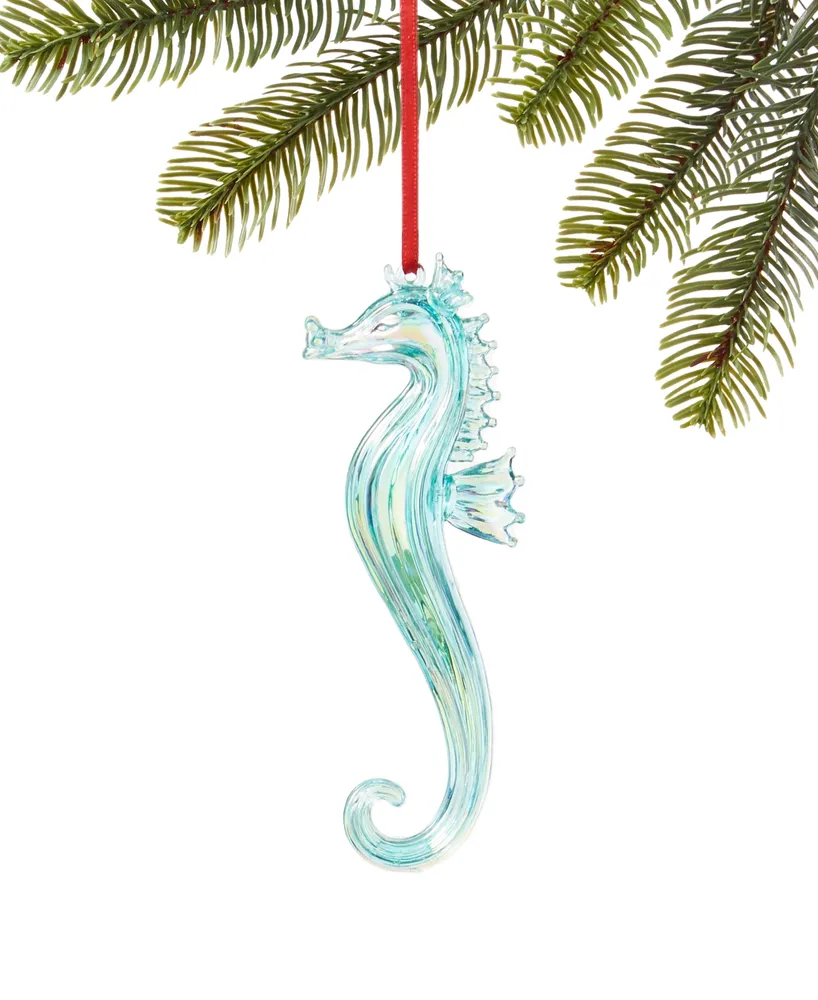 Holiday Lane Seaside Blue Seahorse Ornament, Created for Macy's