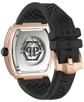 Philipp Plein Men's Automatic The $keleton Black Silicone Strap Watch 44mm