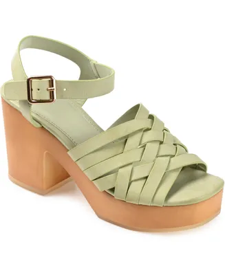 Journee Collection Women's Addisyn Woven Platform Sandals