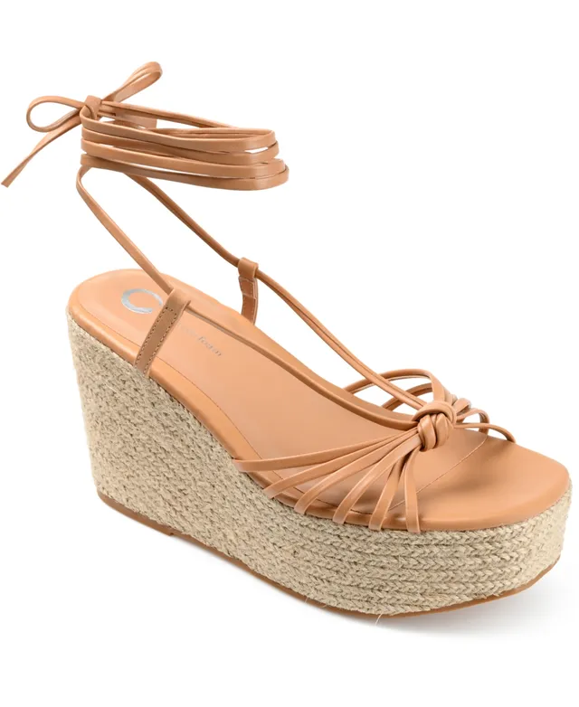 Tie Leg Design Suedette Espadrille Wedge Thong Sandals | SHEIN IN