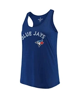 Women's Soft as a Grape Royal Toronto Blue Jays Plus Swing for the Fences Racerback Tank Top