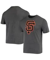 Men's Fanatics Charcoal San Francisco Giants Weathered Official Logo Tri-Blend T-shirt